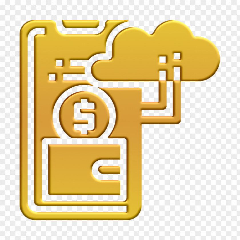 Cashless Icon Dollar Coin Fintech PNG