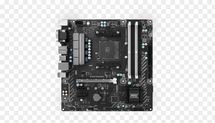 Socket AM4 MSI A320M AMD RYZEN/7th Gen A-Series DDR4 GB LAN Micro ATX Motherboard B350M BAZOOKA PNG