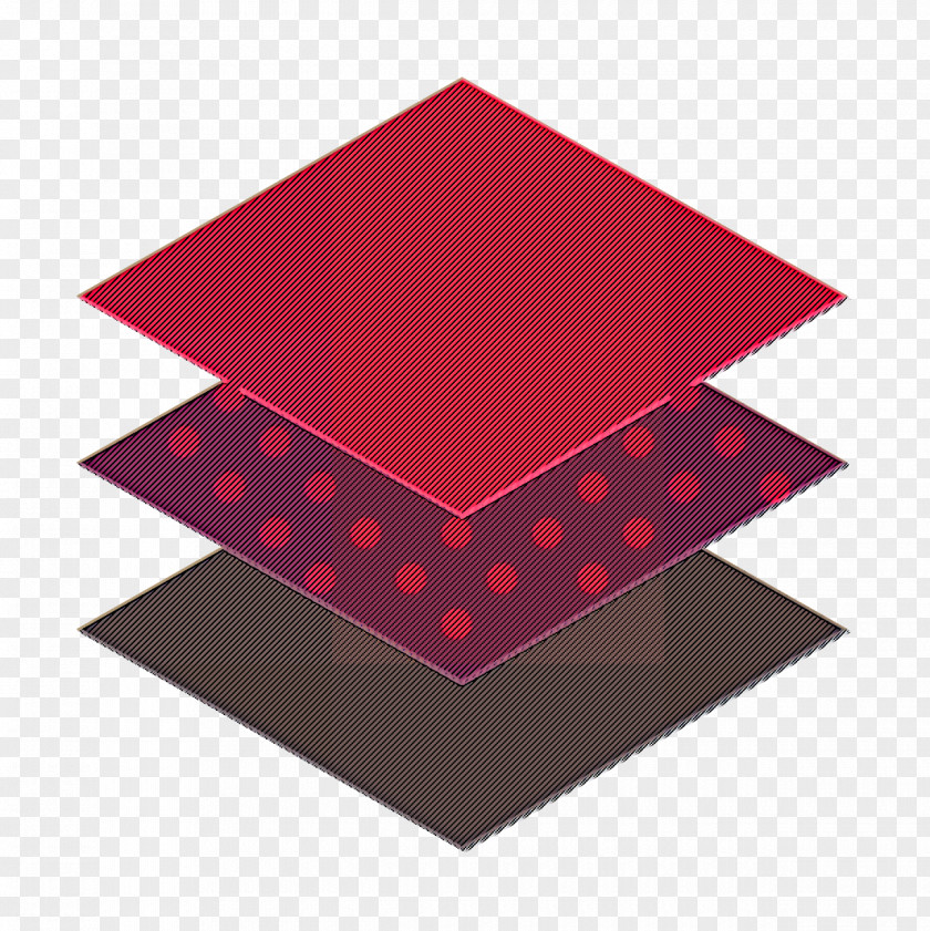 Triangle Red Layers Icon Graphic Design Essential PNG