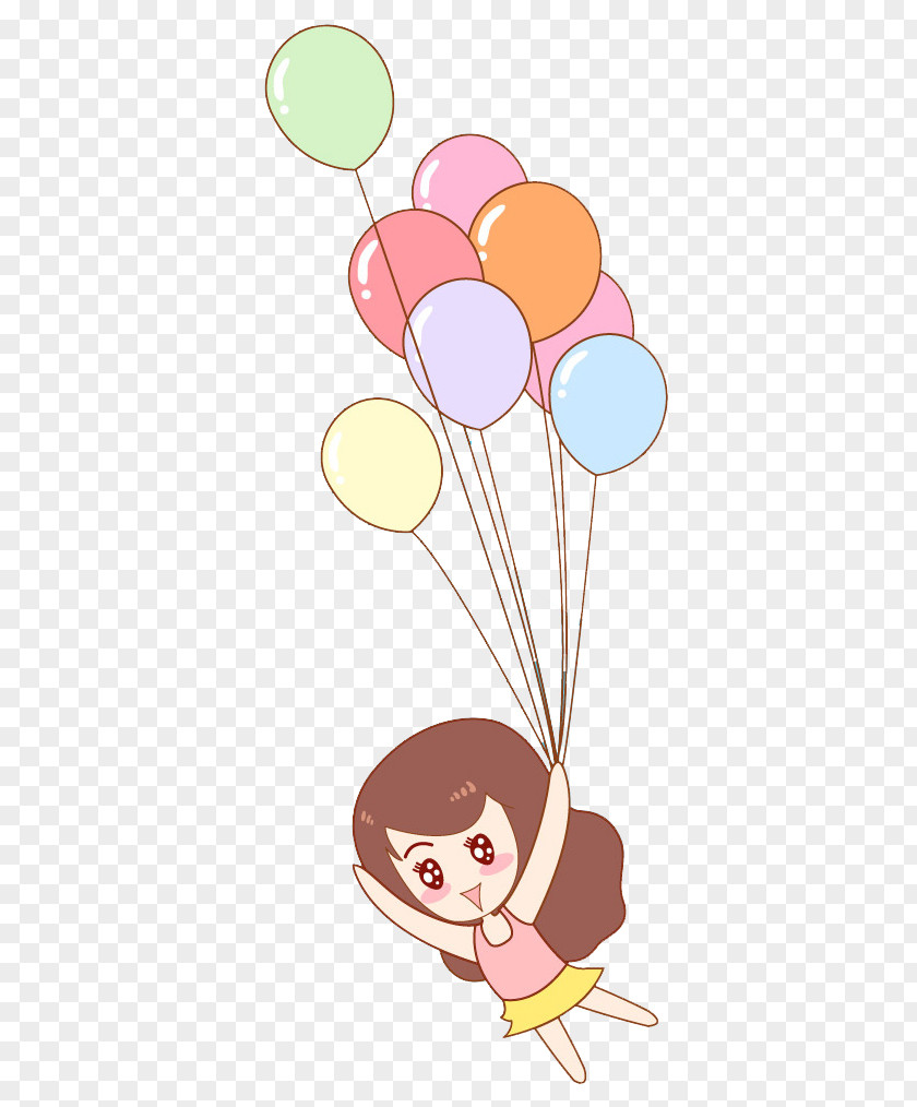 Balloon PNG , Cartoon Girl clipart PNG