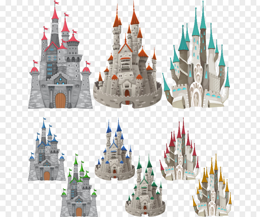 Flat Castle Design. Middle Ages Age Of Enlightenment Illustration PNG