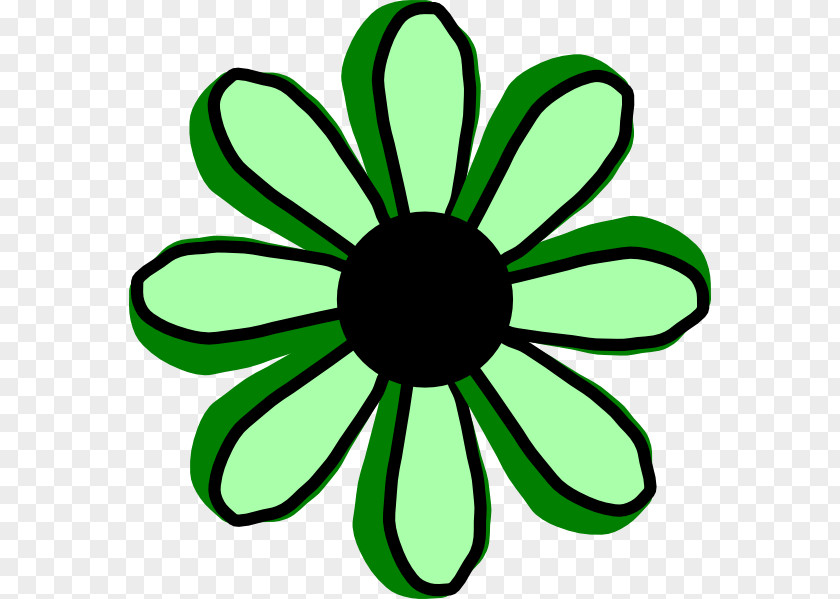 Green Flower April Shower Clip Art PNG