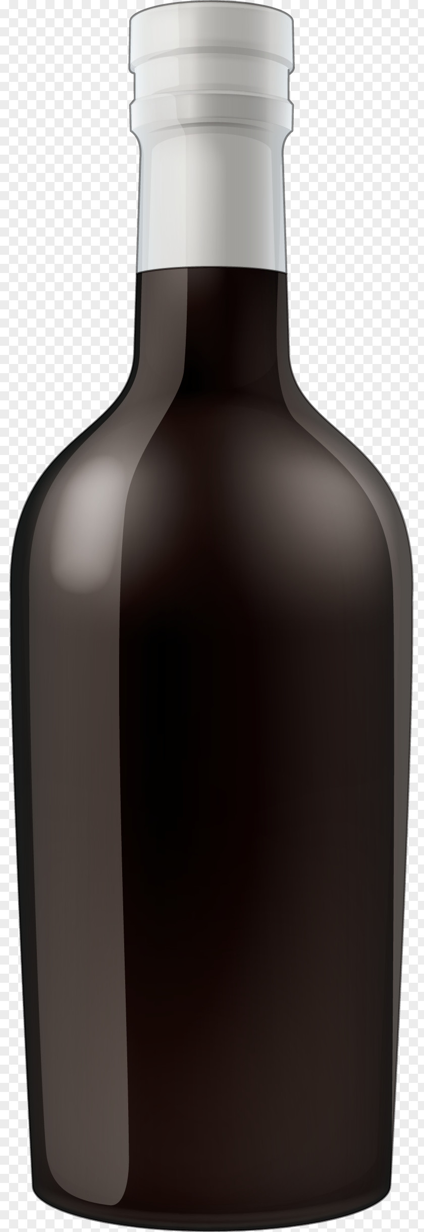 Black Painted Glass Bottle Wine Liqueur PNG