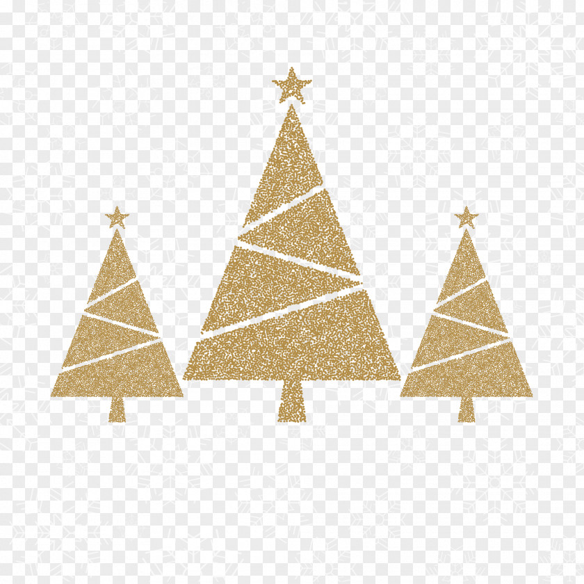 Golden Christmas Tree PNG