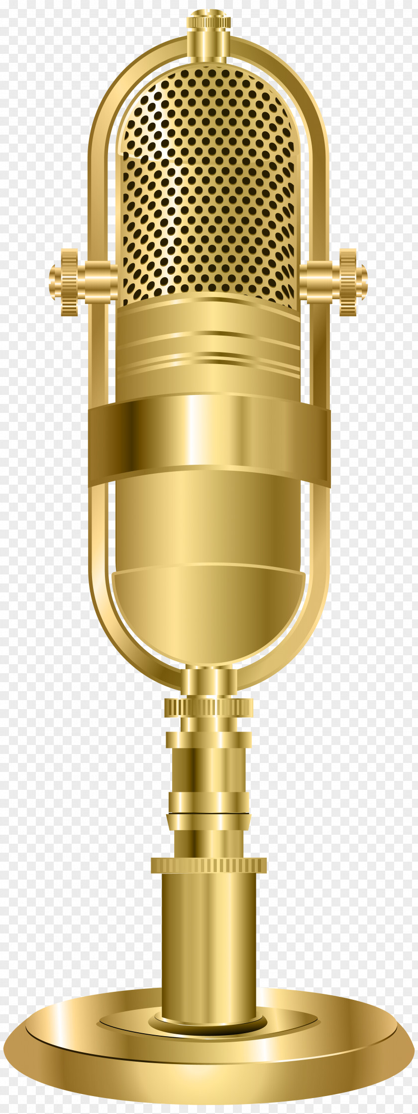 Studio Microphone Gold Clip Art Image Sound Icon PNG