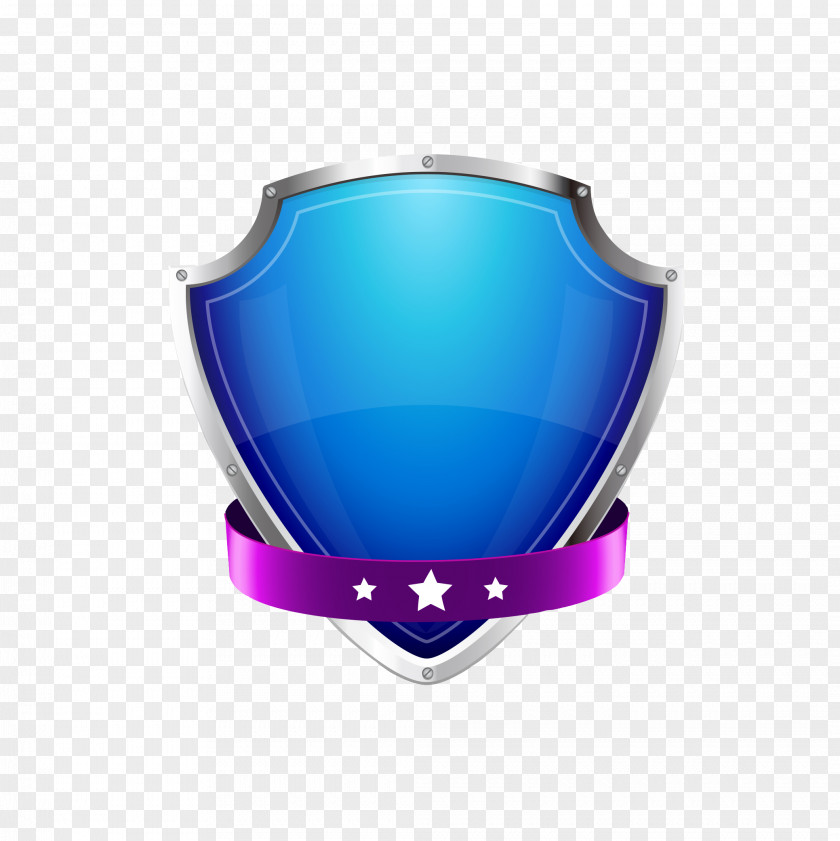 Cartoon Quasi-blue Shield Logo Adobe Illustrator PNG