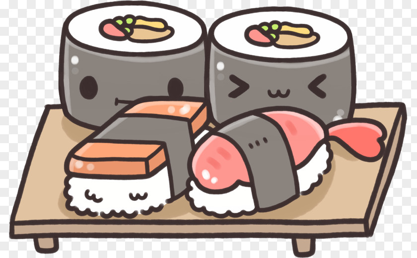 Cartoon Sushi Japanese Cuisine Drawing Kavaii Onigiri PNG