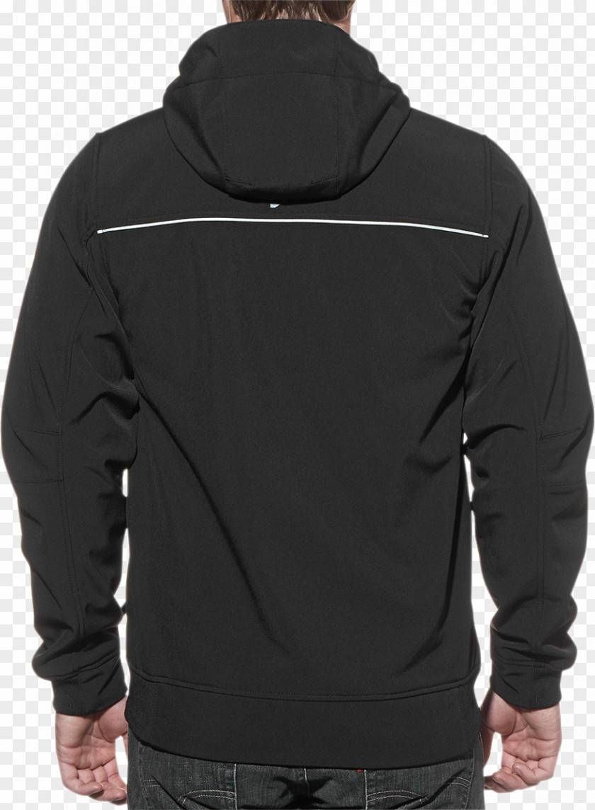 Jacket Back Hoodie Polar Fleece Neck Black M PNG