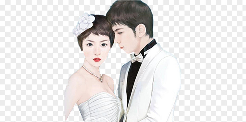 Hand-painted Wedding Photographs Of Men And Women Marriage Bride PNG