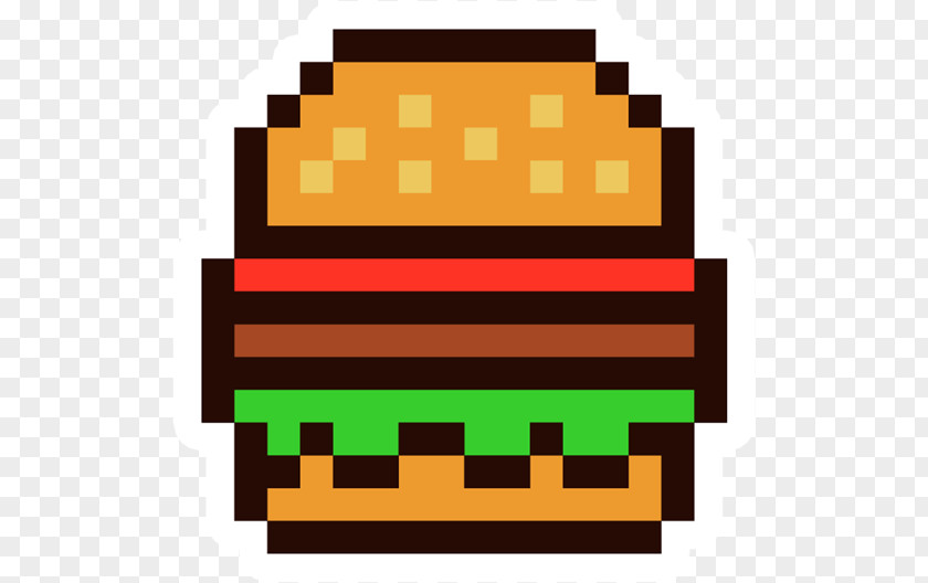 STICKERS Minecraft Hamburger Pixel Art PNG
