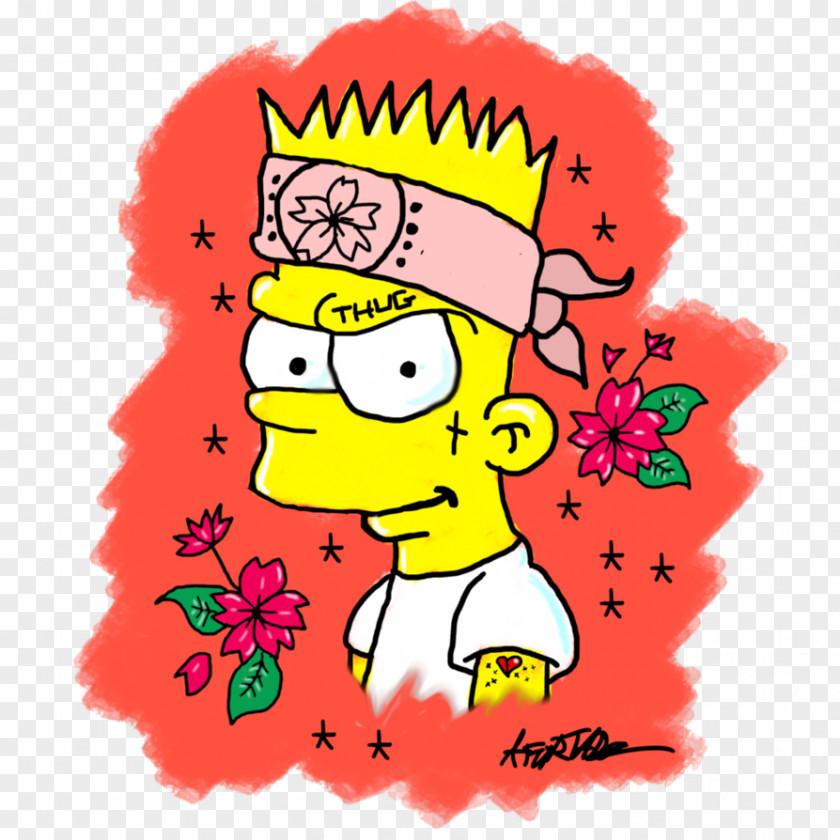 Bart Simpson Drawing Gang PNG