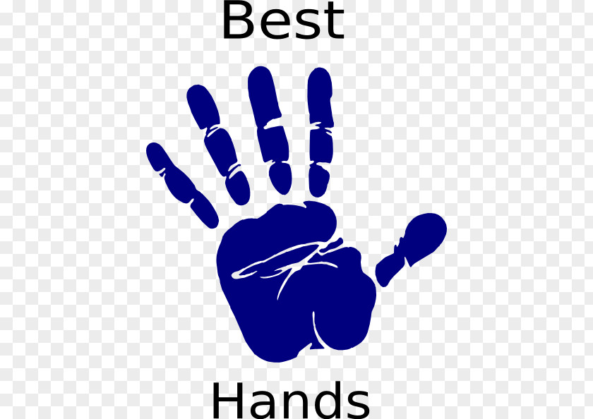 Hands Print Hand Blue Clip Art PNG