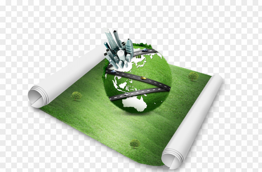 Green Earth Aircraft Paper PNG