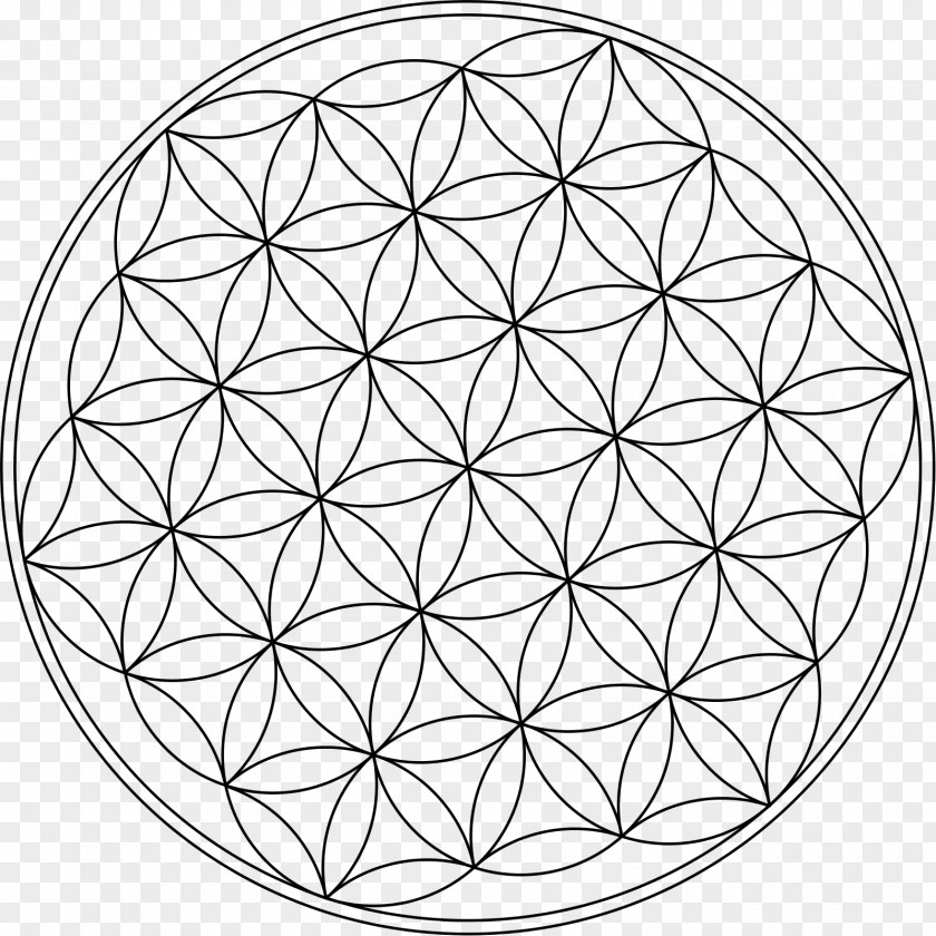 Mandala Pattern Background Overlapping Circles Grid Symbol Sacred Geometry Clip Art PNG