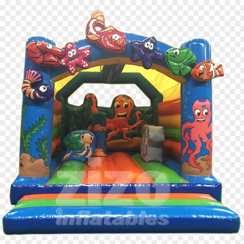 Octopus. Inflatable Bouncers Playground Slide 3D Film Child PNG