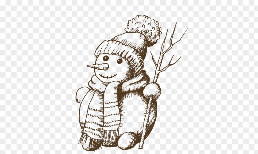 Snowman Drawing Christmas Illustration PNG