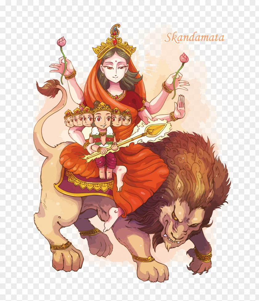 Vector Rama Parvati Skandamata Kali Navaratri Kartikeya PNG