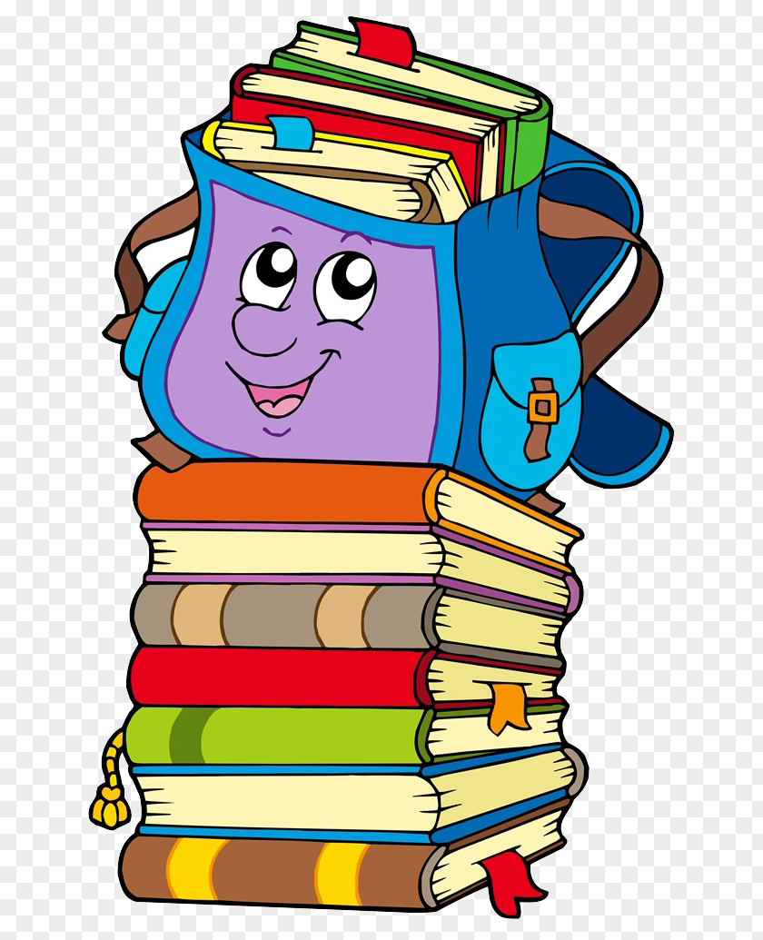 Backpack Inside The Book Clip Art PNG