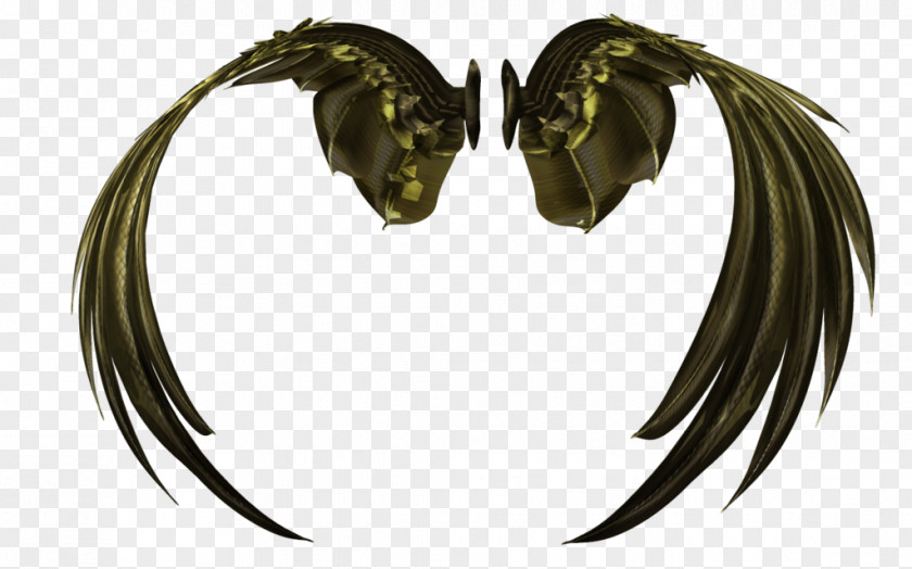 Heart Wing Gold Rendering PNG