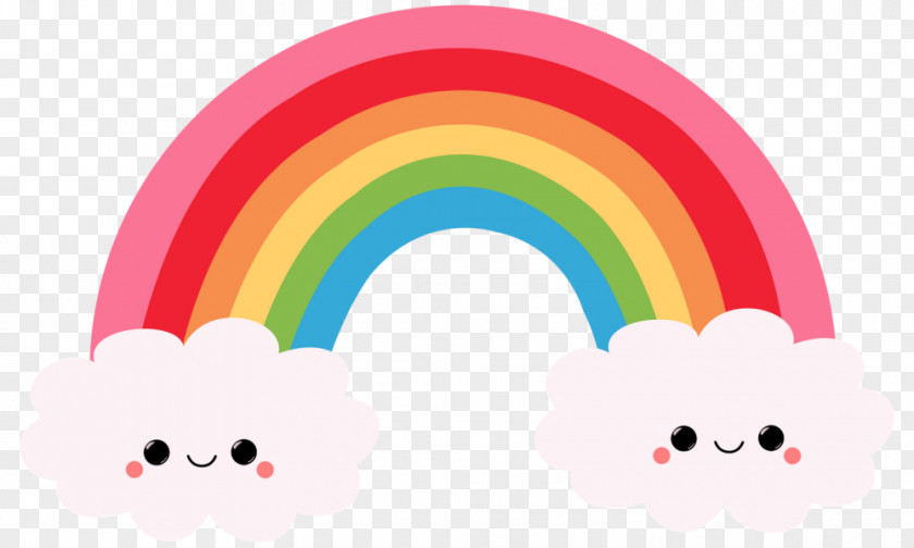 Rainbow Kavaii Cloud Clip Art PNG