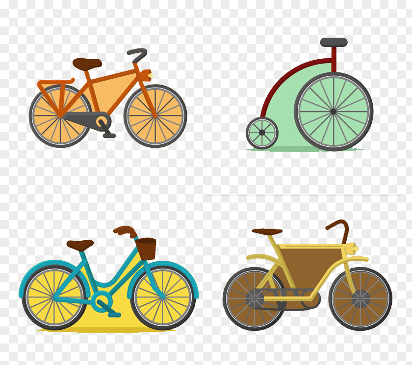 4 Bike Cartoon Character Bicycle PNG