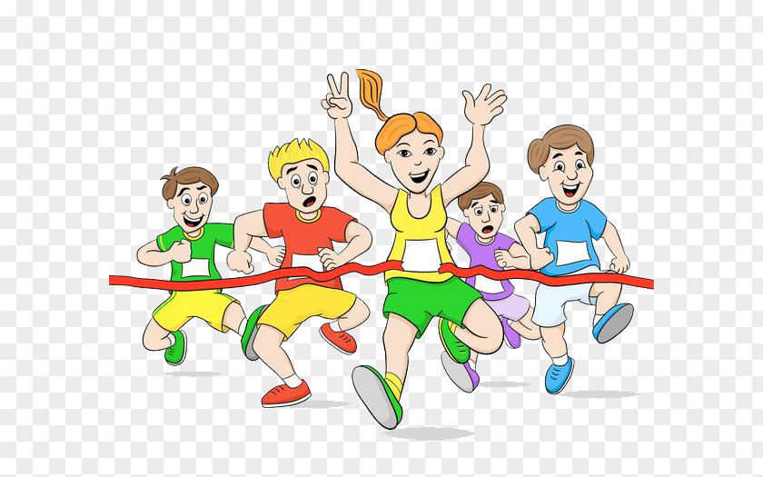Runners At The Finish Line Drawing Cartoon PNG