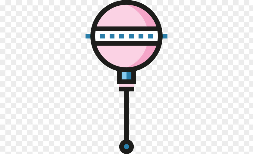 A Pink Lollipop Rattle Icon PNG
