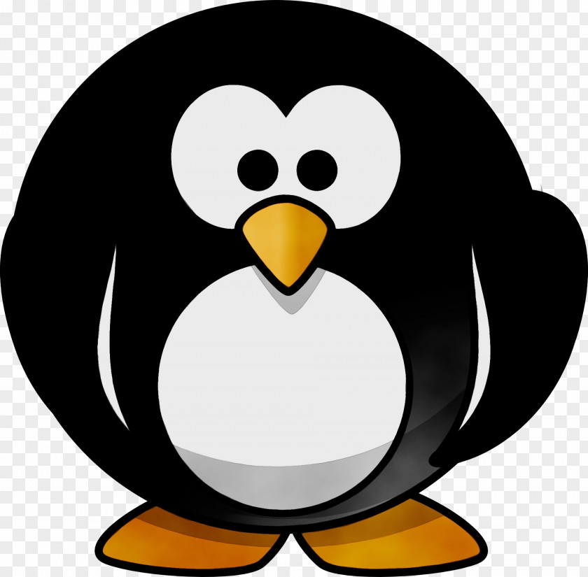 King Penguin Beak Watercolor Animal PNG