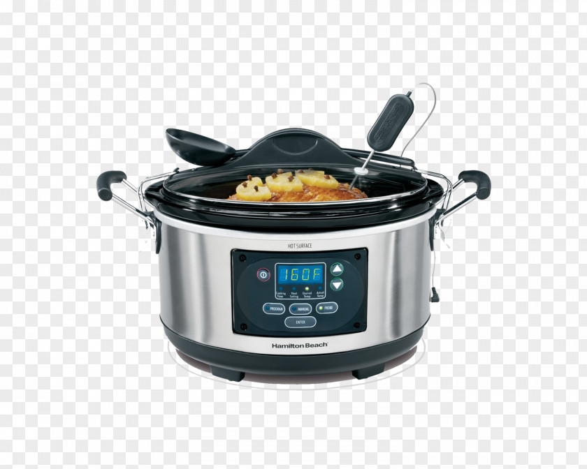 Cooker Rice Cookers Slow Hamilton Beach Set & Forget 6 Quart Programmable Timer PNG