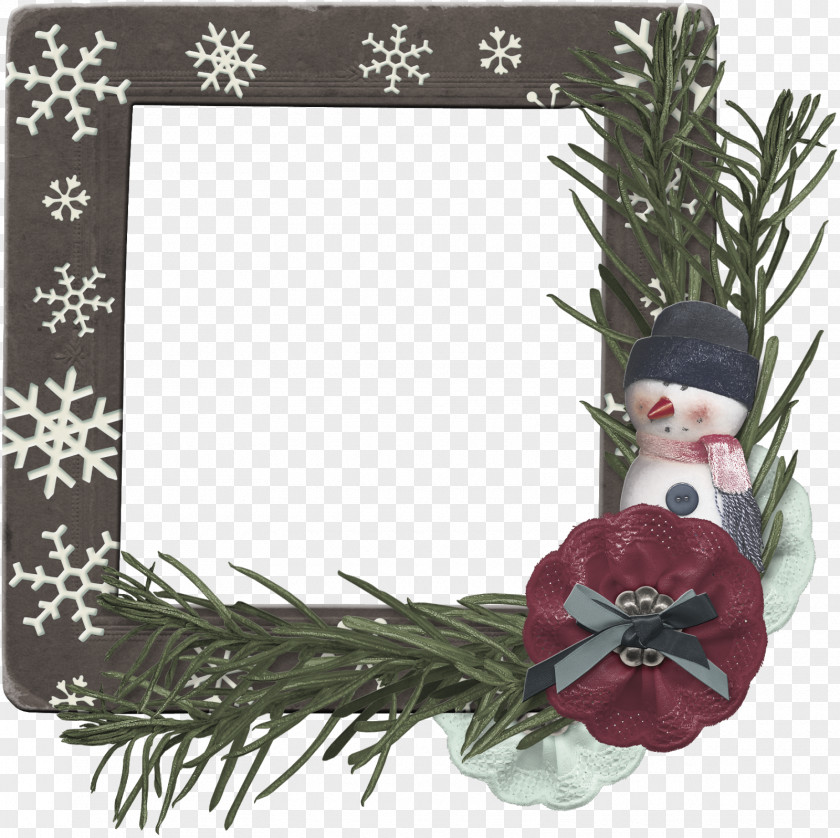 Flower Christmas Ornament Wreath Picture Frames PNG