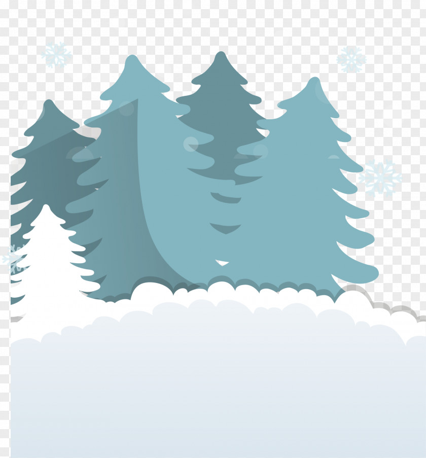 Green And Simple Trees Blue Sky Illustration PNG