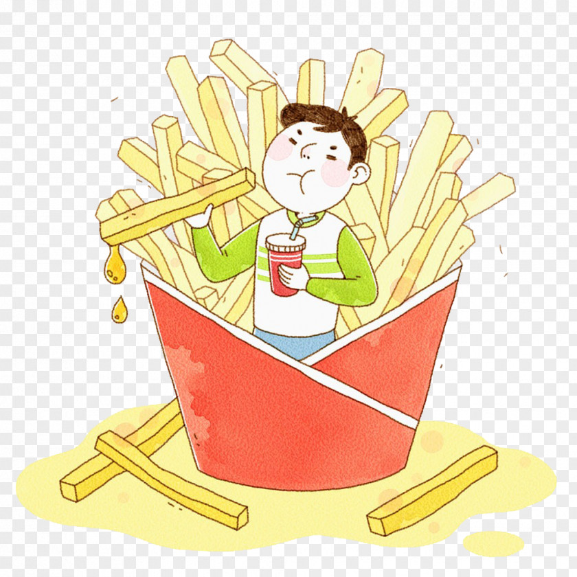 Fries And Children Coca-Cola French Cartoon PNG