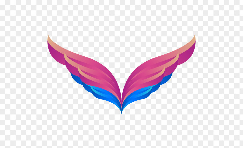 Wing Magenta Heart PNG