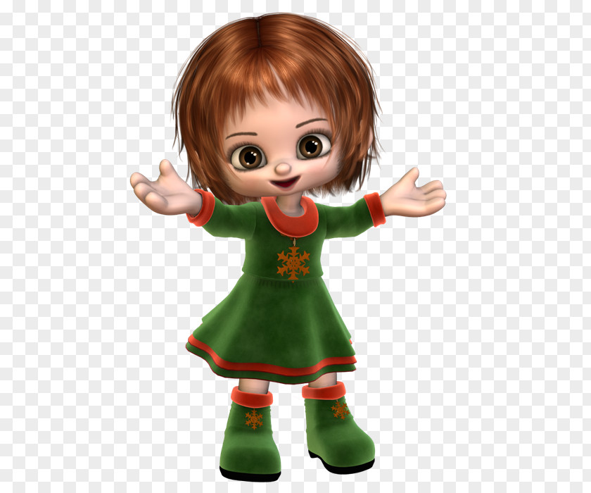 90's Christmas Ornament Doll Toddler Figurine PNG