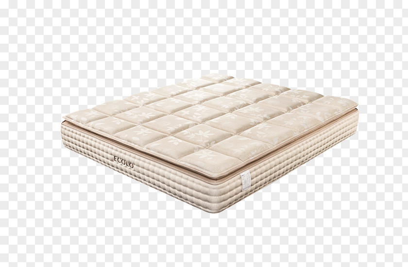 Beige Spring Latex Mattress Bed Frame PNG