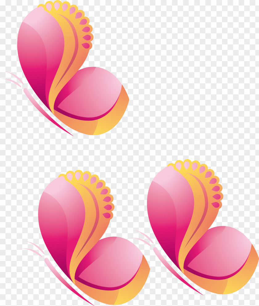 Pink Butterfly Side PNG