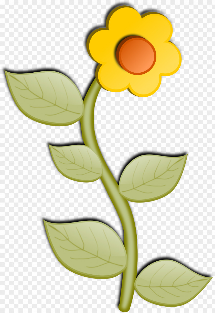 Sunflower Leaf Flower Floral Design Clip Art PNG