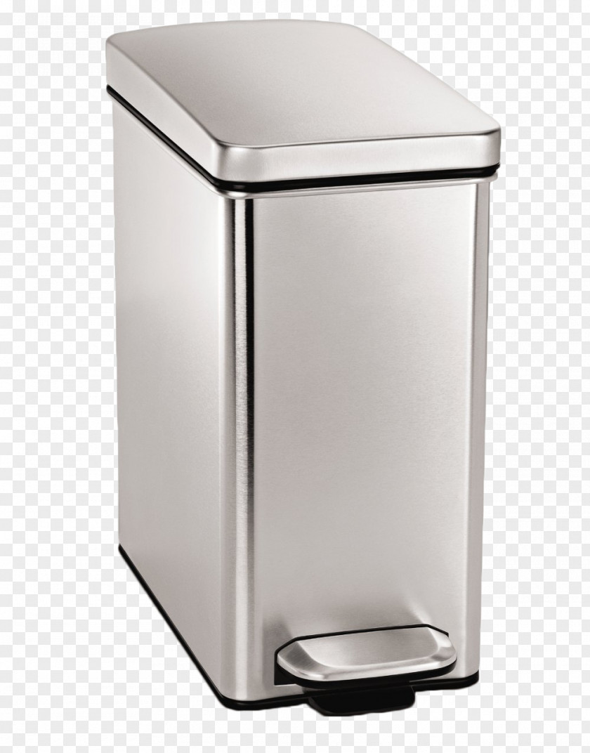 Trash Can With A Lid Rectangular Step Waste Container Stainless Steel 40 Litre Semi-round Cans PNG
