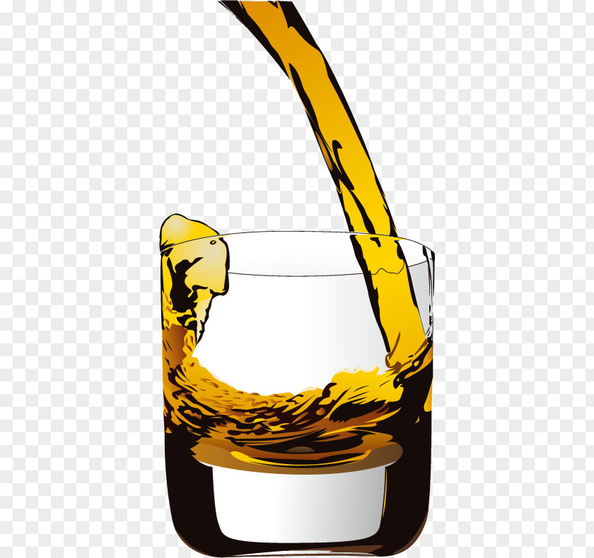 Vector Poured Glass Of Wine Whisky Cocktail Alcoholic Beverage Clip Art PNG