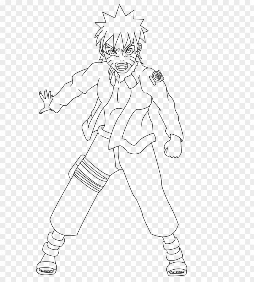 Lineart Naruto Finger Line Art Cartoon Character Sketch PNG