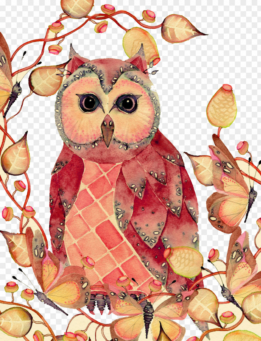 Owl Bird Watercolor Painting Drawing PNG