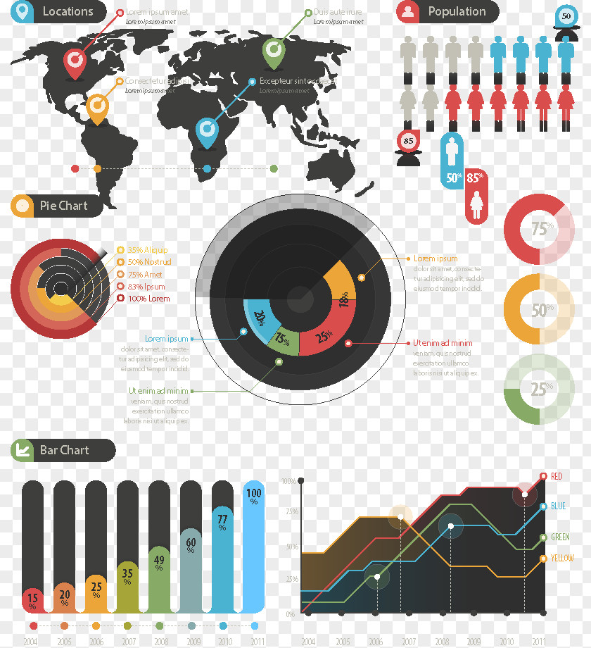 Ppt Infographic World Map Illustration PNG