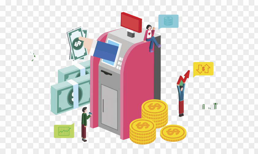 ATM Man Automated Teller Machine KB Kookmin Bank Cash PNG