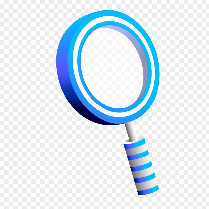 Blue Magnifying Glass Circle PNG