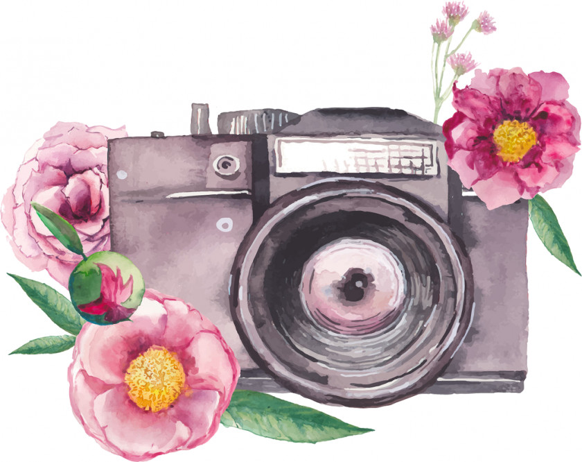 Camera Watercolor Painting Photography PNG
