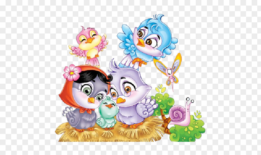 Cartoon Animal Lovers Lovebird Owl Clip Art PNG