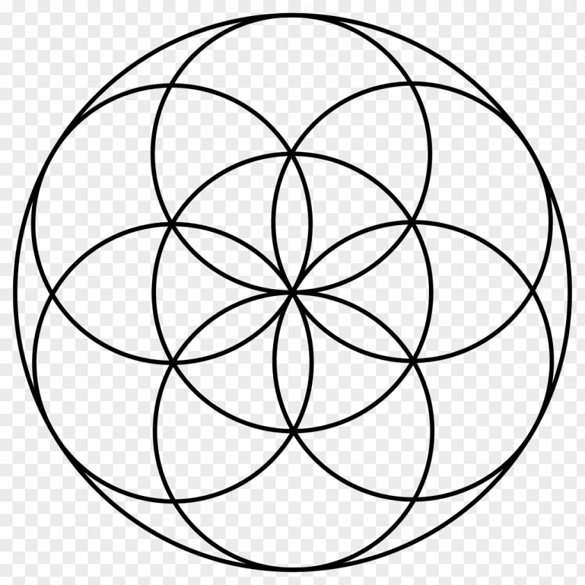Circle Sacred Geometry Overlapping Circles Grid PNG