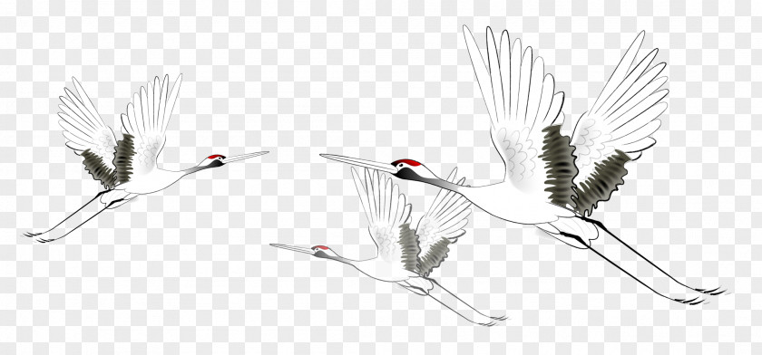 Ink Style Crane Wind Computer File PNG