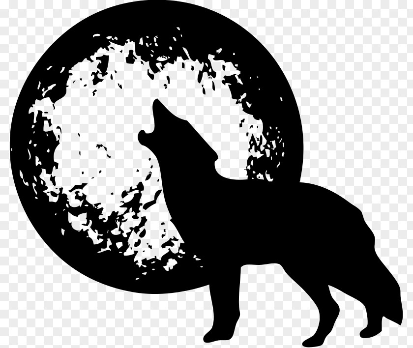 Wolf Vector Dog Full Moon Clip Art PNG