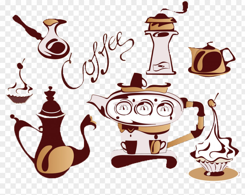 Coffee Elements Coffeemaker Cappuccino Cafe Cup PNG